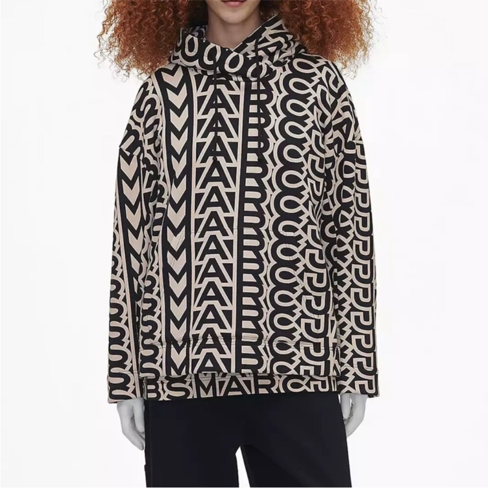 Marc Jacobs Black and Cream Graphic Hoodie size XS